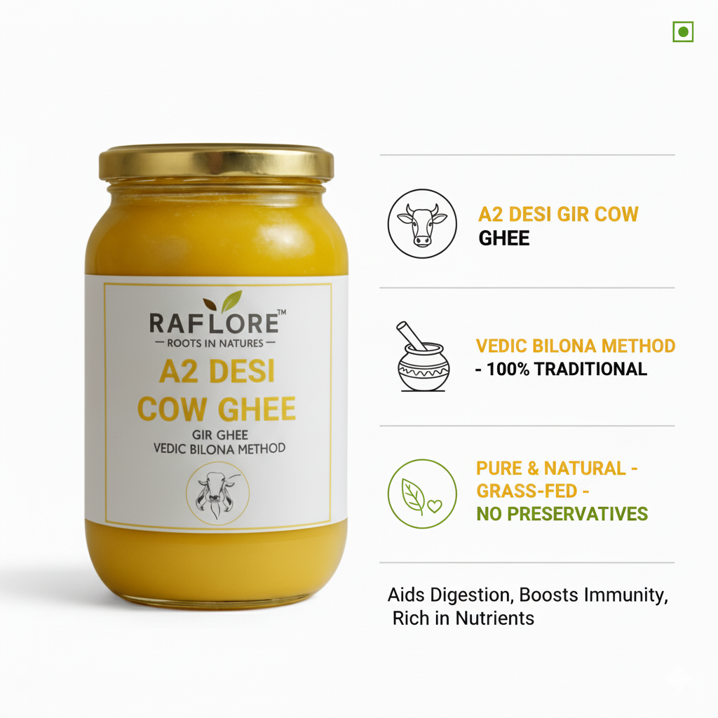 A2 Gir Cow Desi Ghee – 2000ml (Bilona Method) Pack of 2