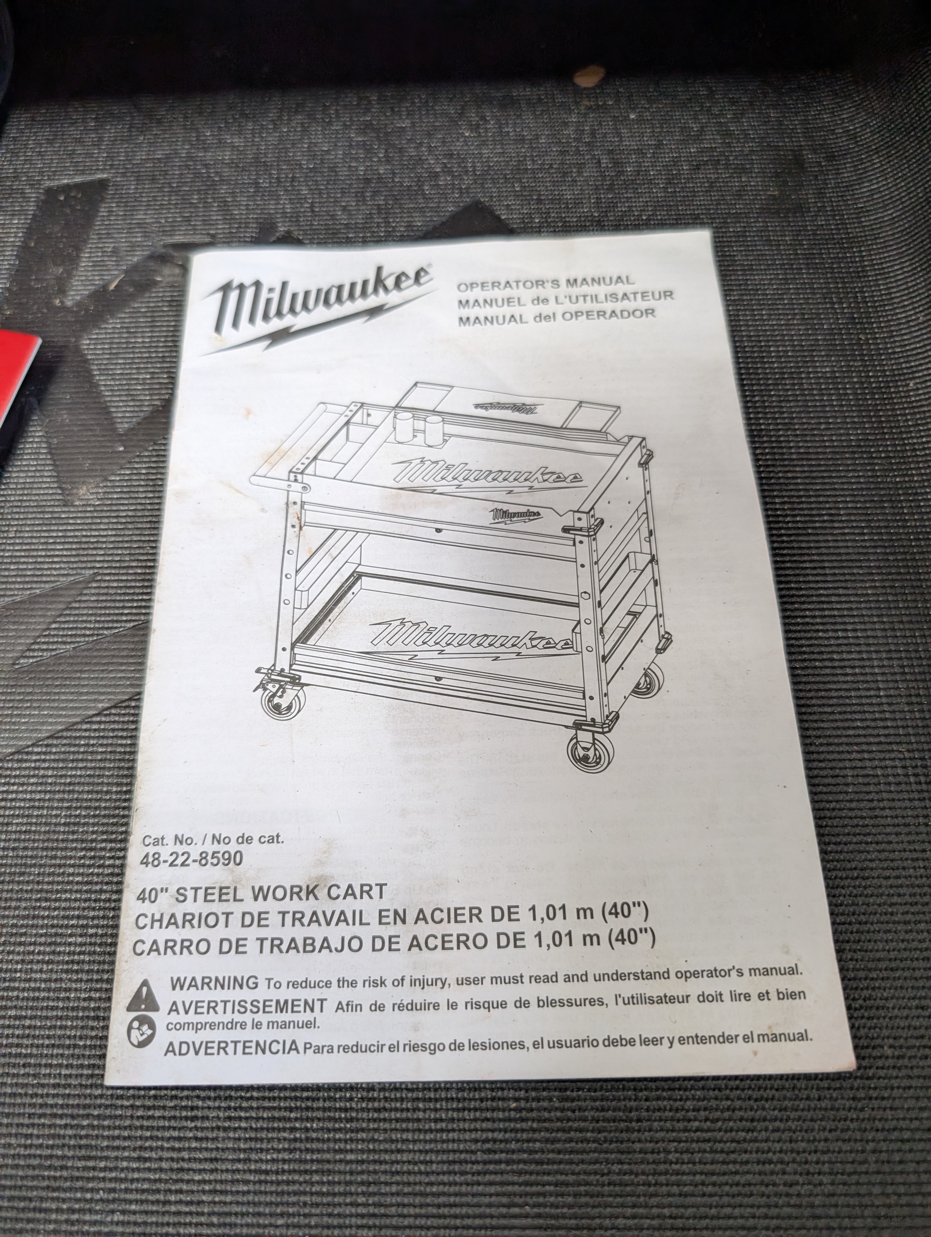 Milwauke Steel Work Cart 40 inch