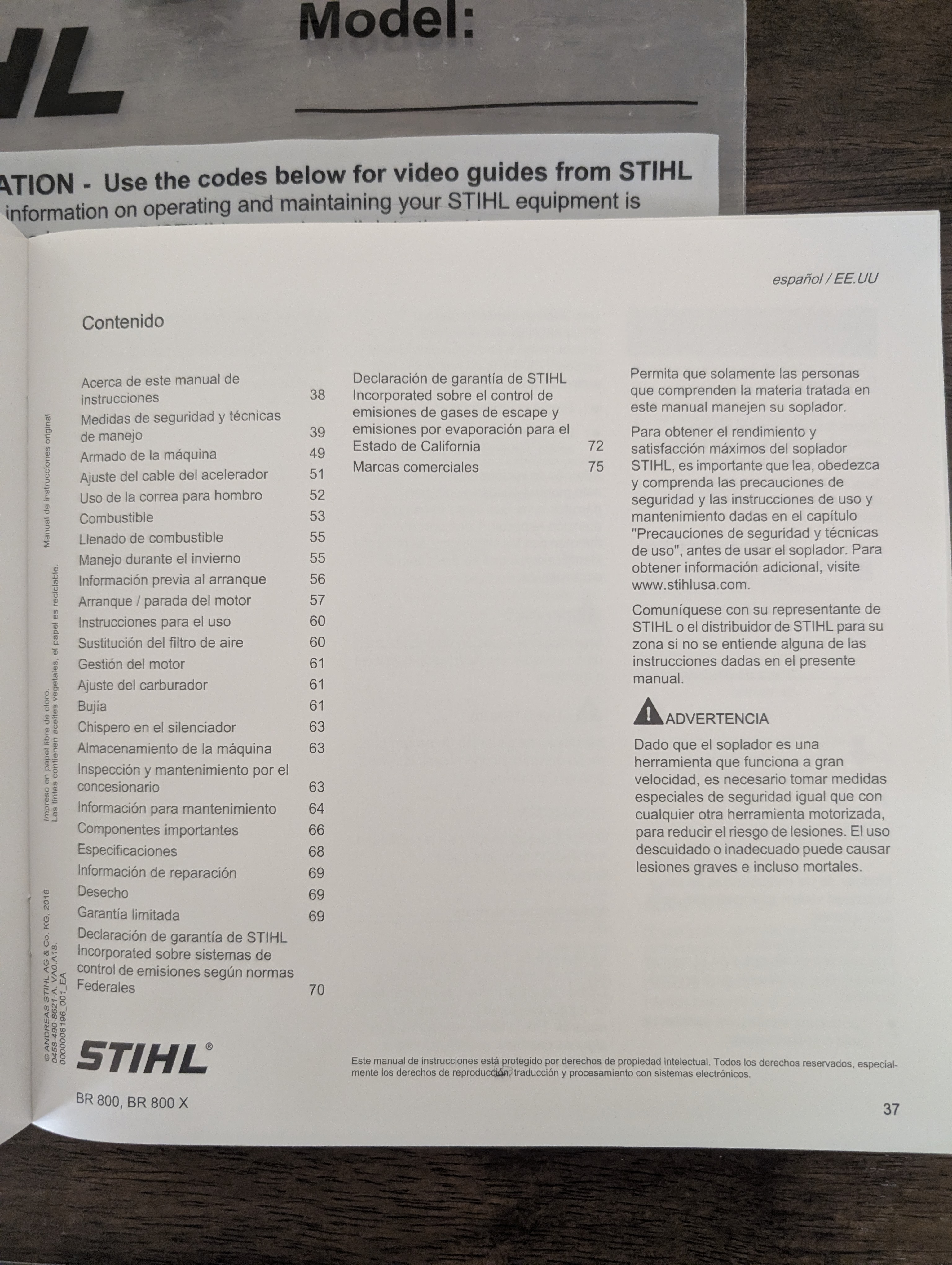 STIHL BR 800 Backpack Blower