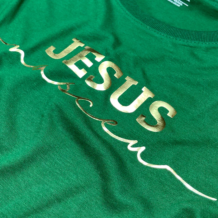 Camiseta Fem. verde Jesus Nasceu