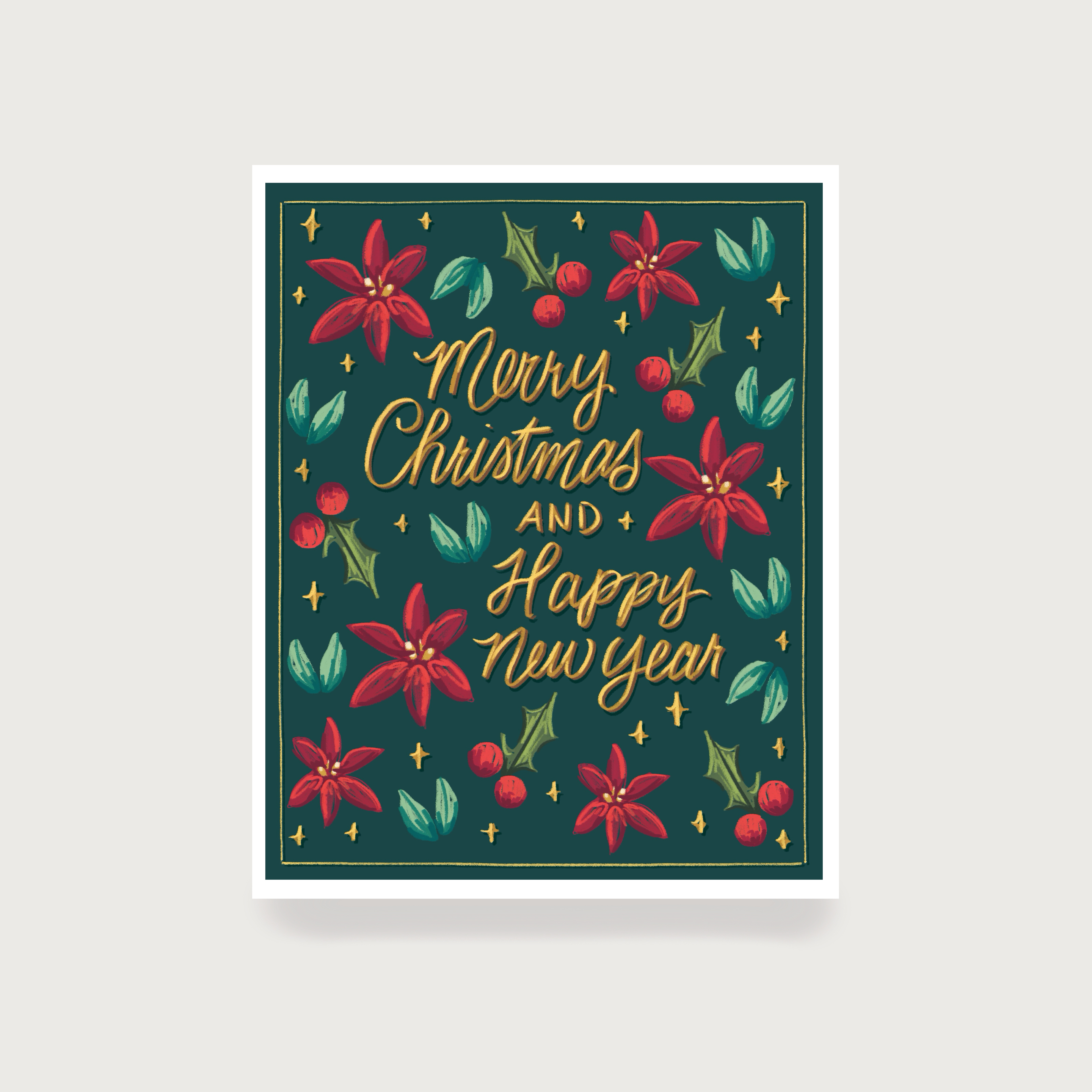 Merry Christmas and Happy New Year Card