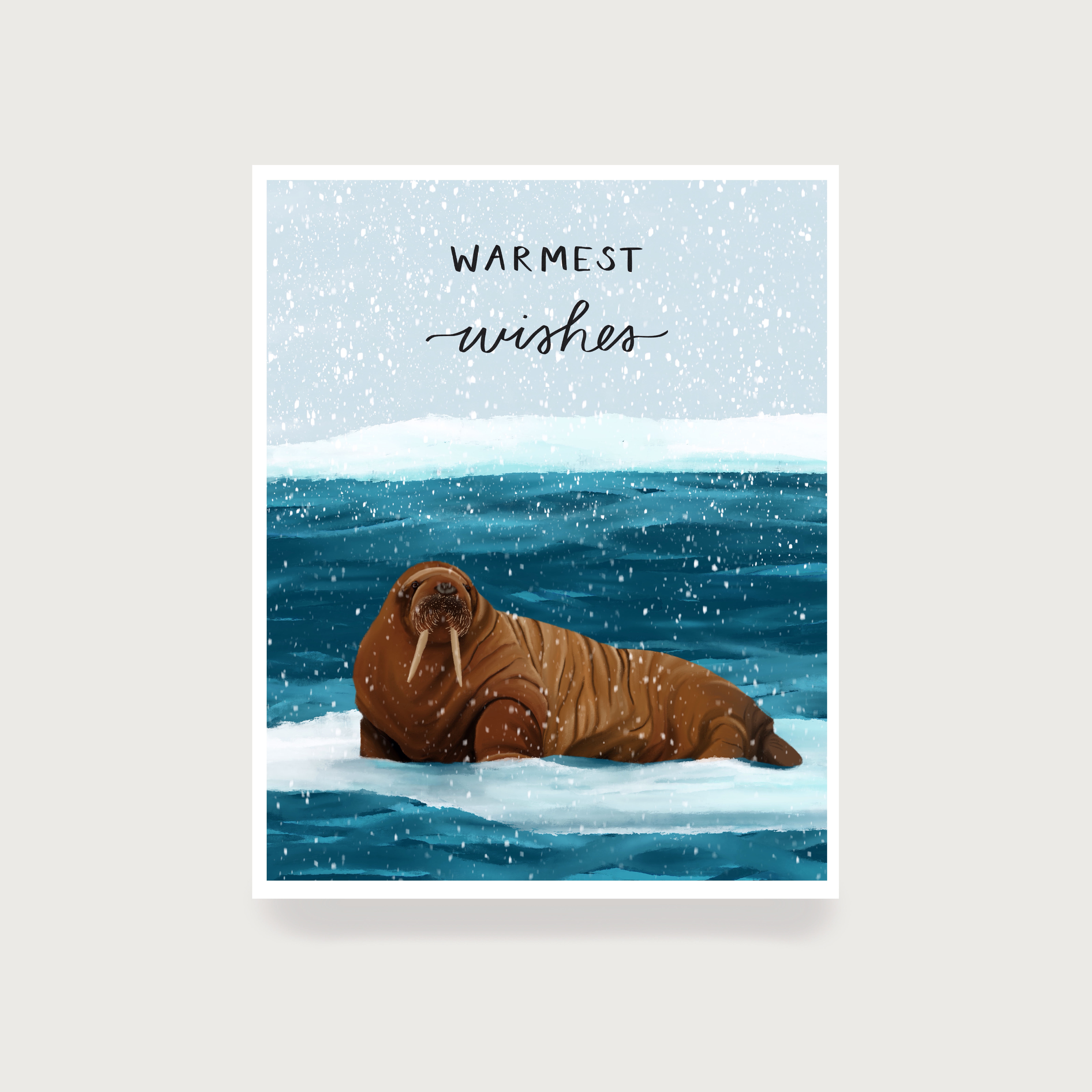 Warmest Wishes Walrus Christmas Card