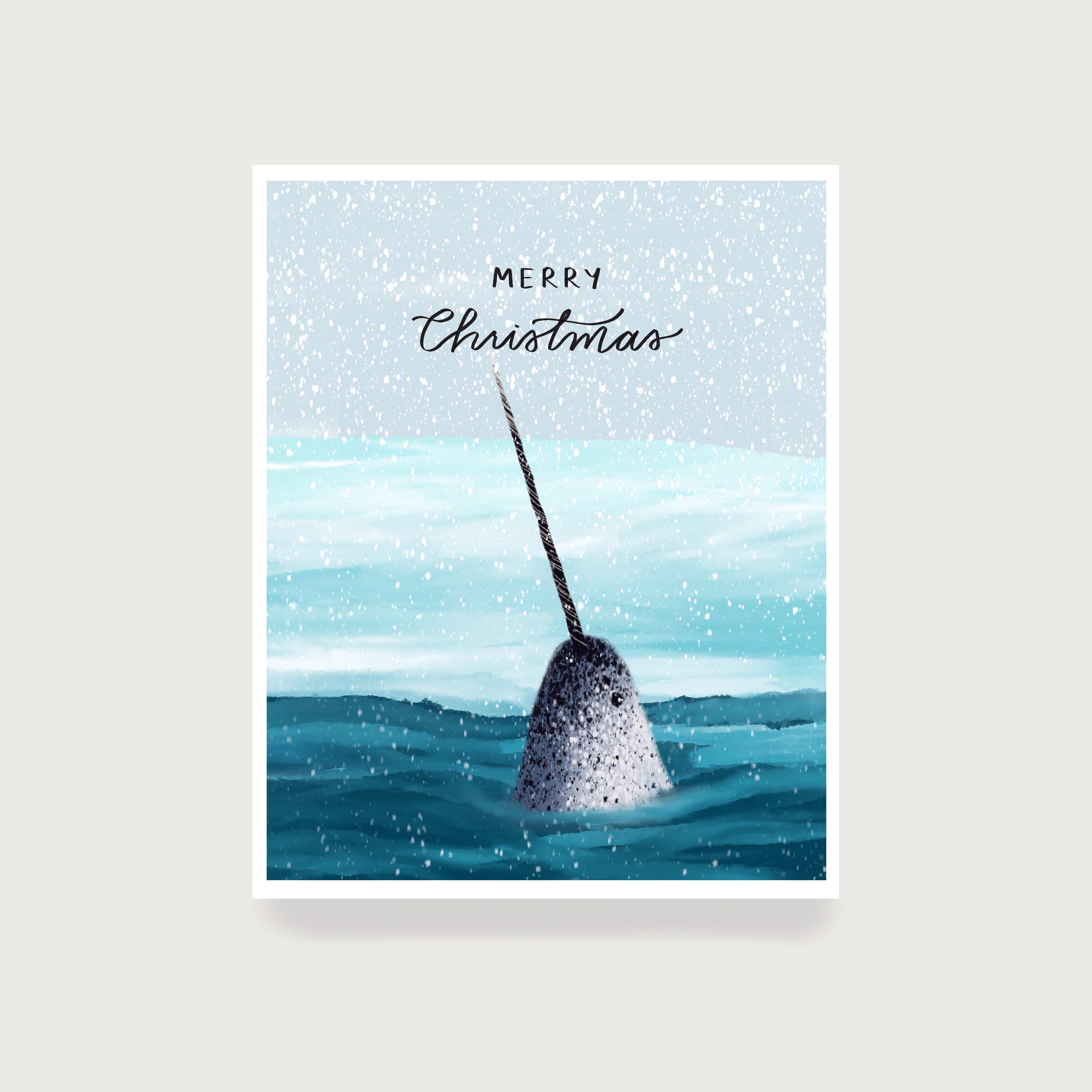 Merry Christmas Narwhal Christmas Card