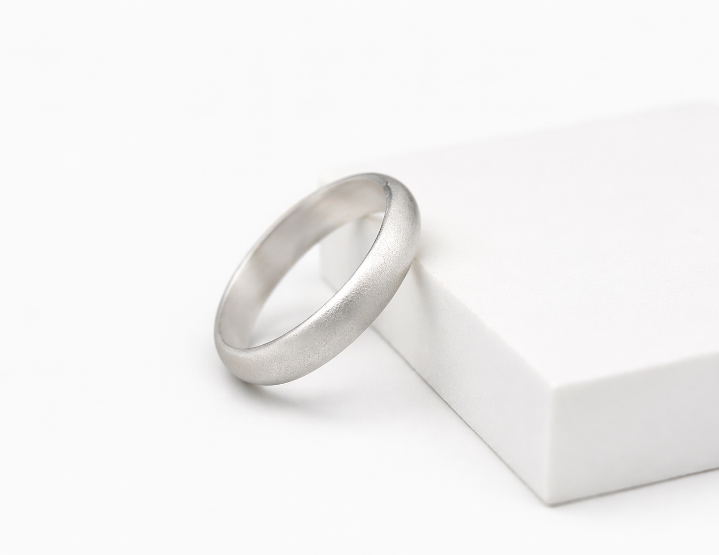 3mm 3.5mm Satin 999 Silver Ring • Minimalist Bevel Comfort Fit Band • Handmade Fine Silver Jewelry