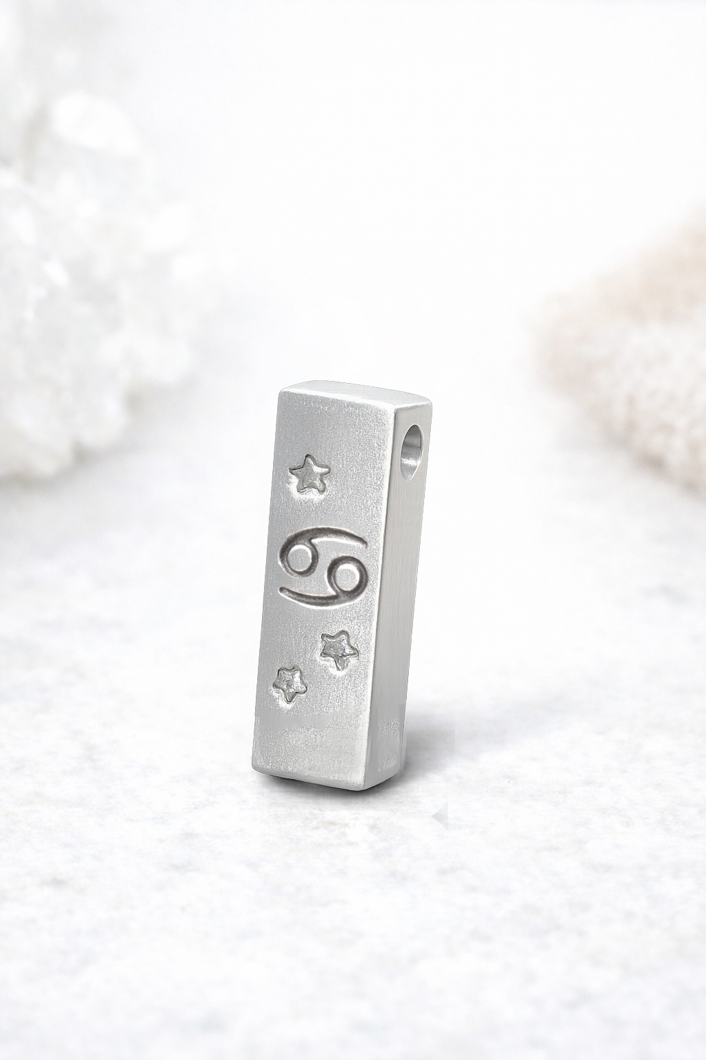 Cancer Satin Silver Zodiac Pendant Necklace - 999 Pure silver Minimalist Astrology Jewelry Gift