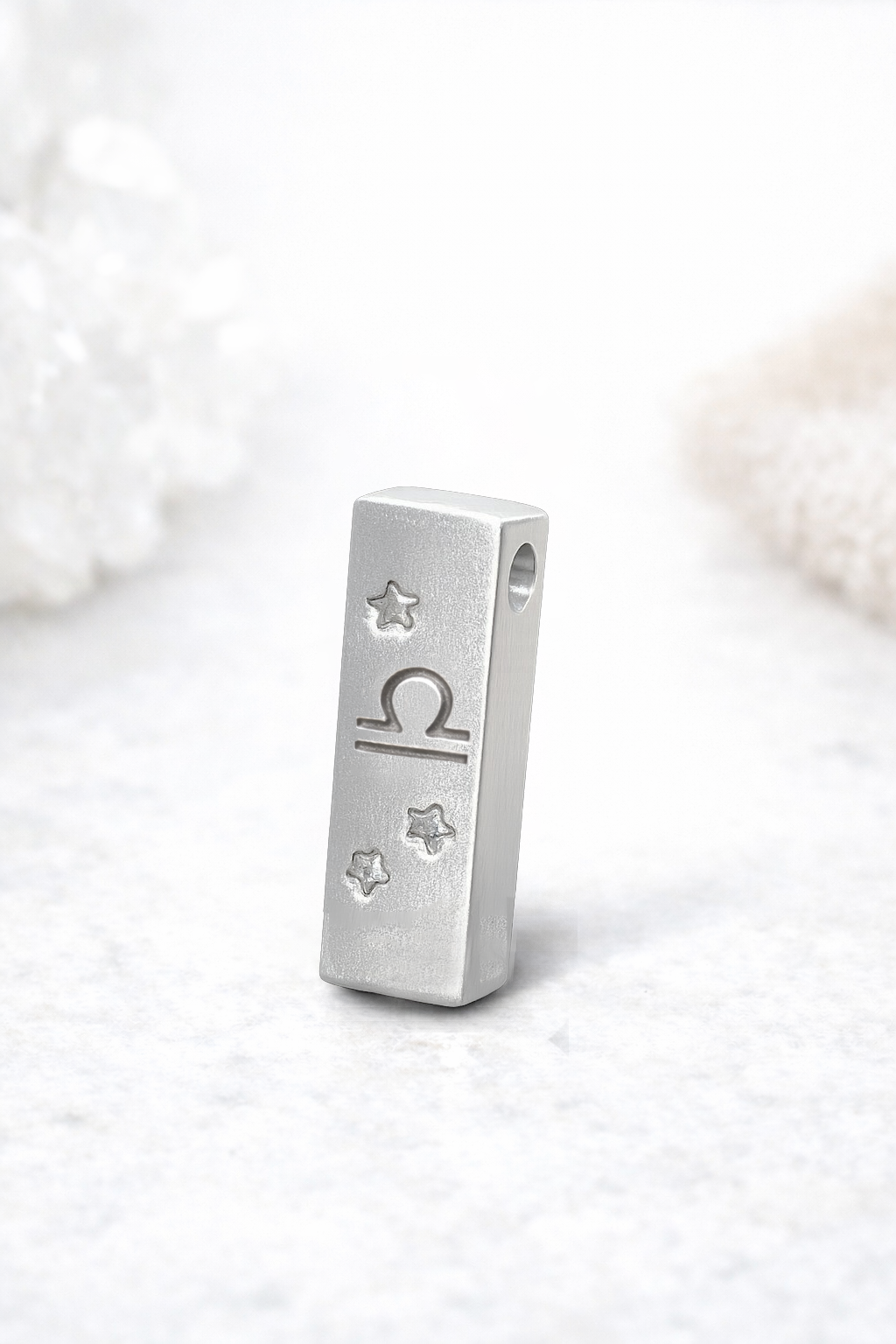 Libra Satin Silver Zodiac Pendant Necklace - 999 Pure silver Minimalist Astrology Jewelry Gift