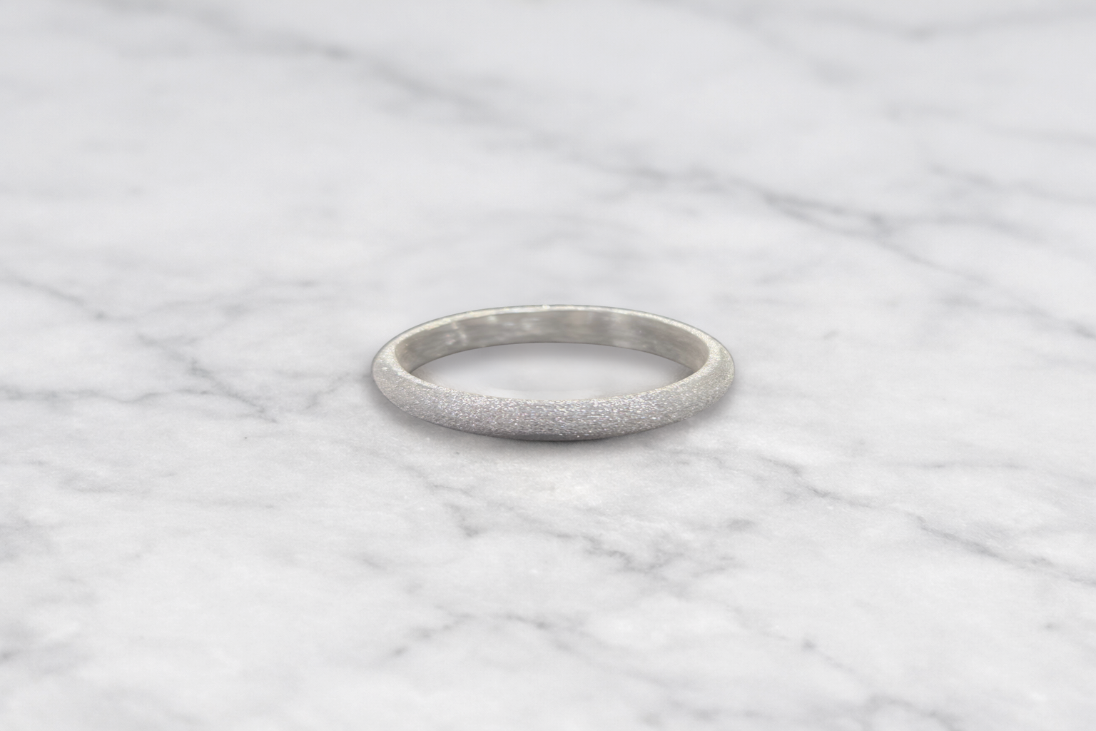 2mm 2.5mm Frosted 999 Fine Silver Ring – Minimalist Bevel Comfort Fit Band