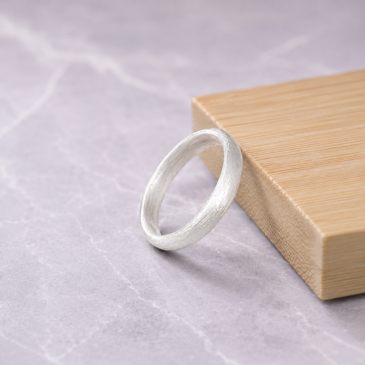 3mm 3.5mm Brushed 999 Silver Ring • Minimalist Bevel Comfort Fit Band • Handmade Fine Silver Jewelry