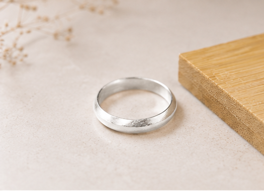 3mm 3.5mm Gloss 999 Silver Ring • Minimalist Bevel Comfort Fit Band • Handmade Fine Silver Jewelry