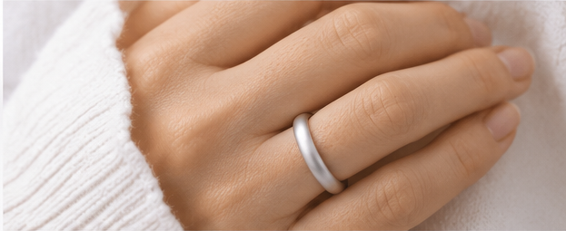 2mm 2.5mm Satin 999 Fine Silver Ring – Minimalist Bevel Comfort Fit Band