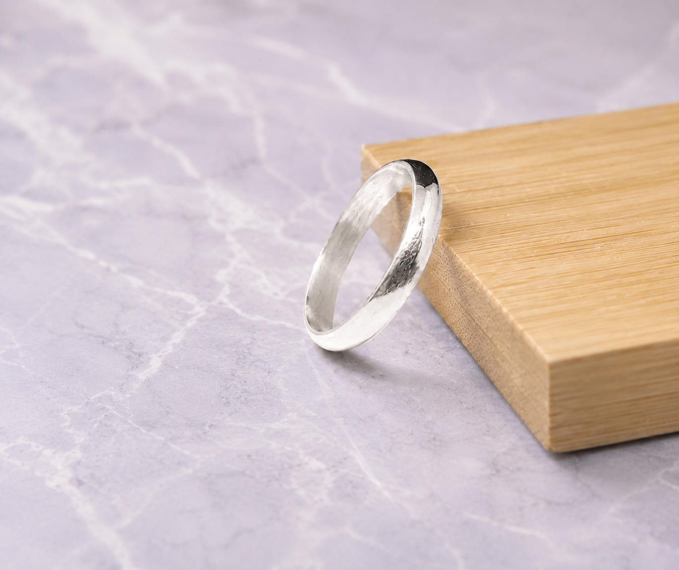 3mm 3.5mm Gloss 999 Silver Ring • Minimalist Bevel Comfort Fit Band • Handmade Fine Silver Jewelry