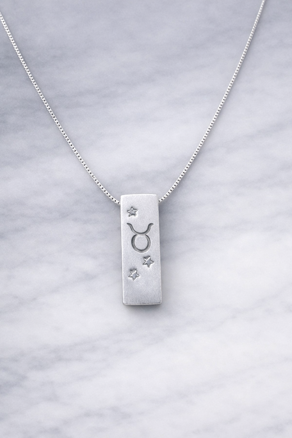 Taurus Satin Silver Zodiac Pendant Necklace - 999 Pure silver Minimalist Astrology Jewelry Gift