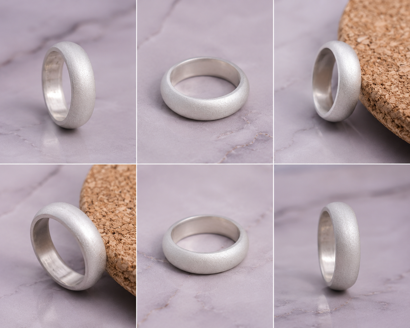 2mm 2.5mm Sandblast 999 Fine Silver Ring – Minimalist Bevel Comfort Fit Band