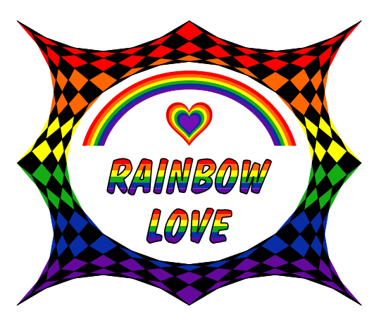 Rainbow Love B&W 11 x 14''