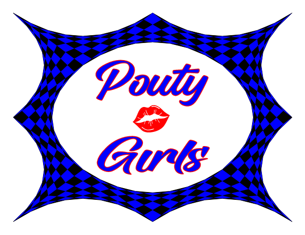 Pouty Girls Blue & Black 8.5 x 11''