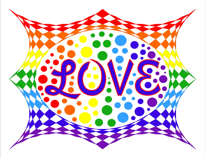 Rainbow Love 8.5 x 11''