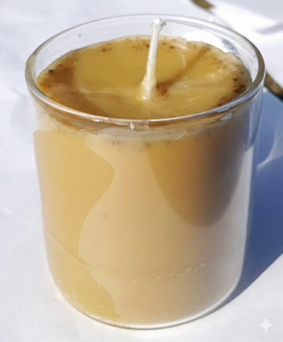 Pure Beeswax Classic Clear Glass  Candle – Vanilla Buttercream & Strawberry