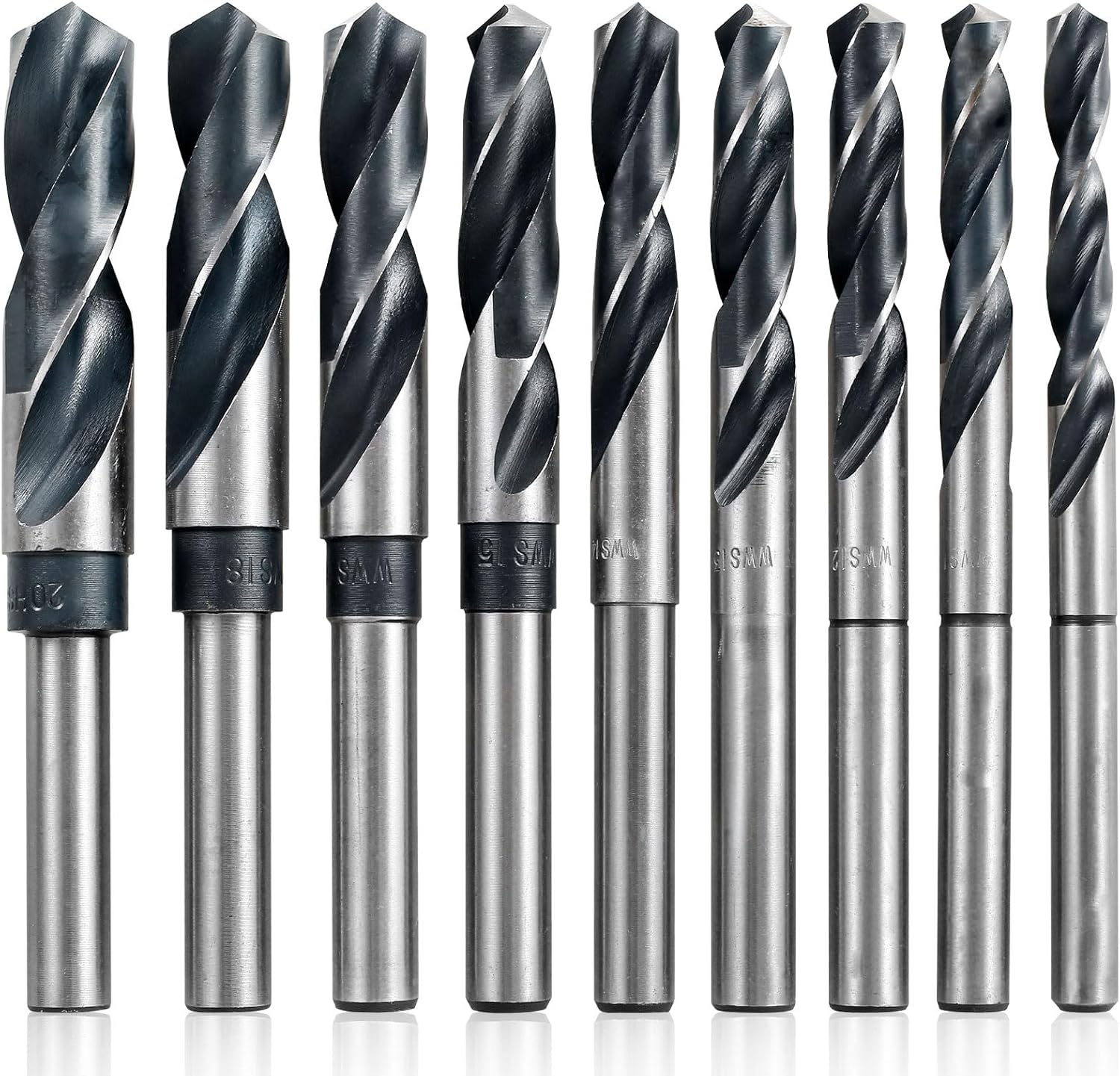 9Pcs Drill Bit Set High Speed Steel Spiral Drill Bit Kit Durable Twist Drill Bit