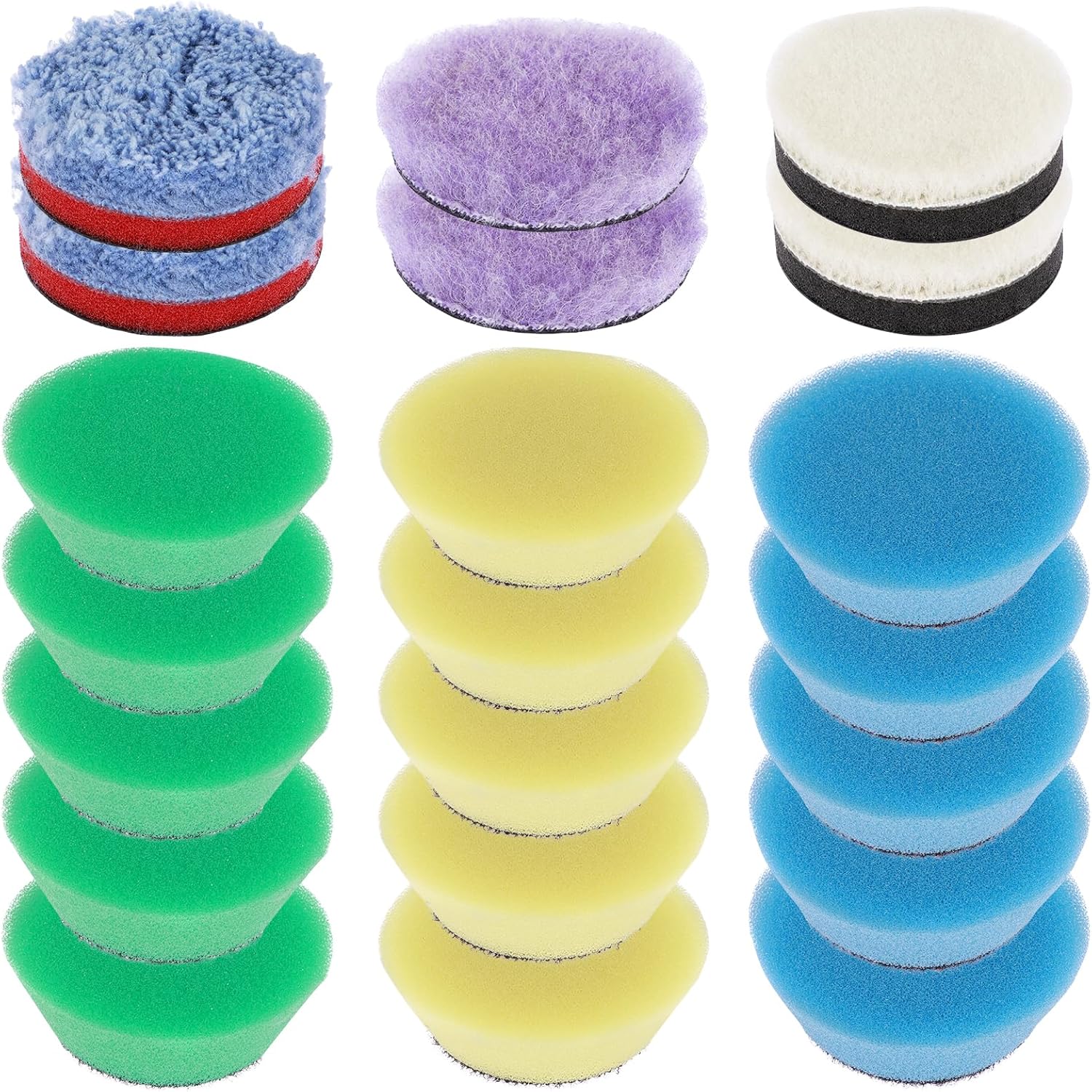 21Pcs Mini Polishing Pads Set 1inch Washable Trapezoidal Sponge Polishing Pads R
