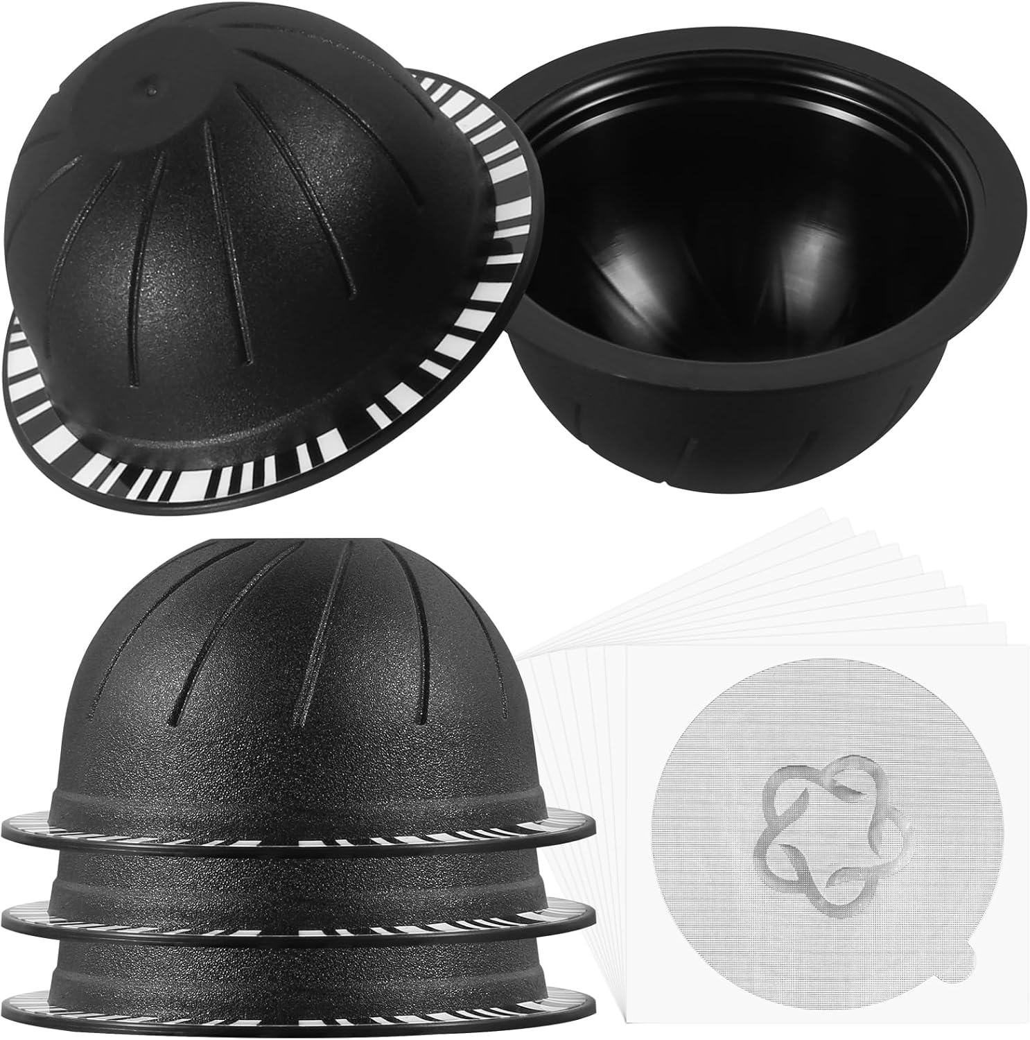 5Pcs Refillable Coffee Capsule Pods Hold 12.5g Coffee Capsule Filter Cup with Al