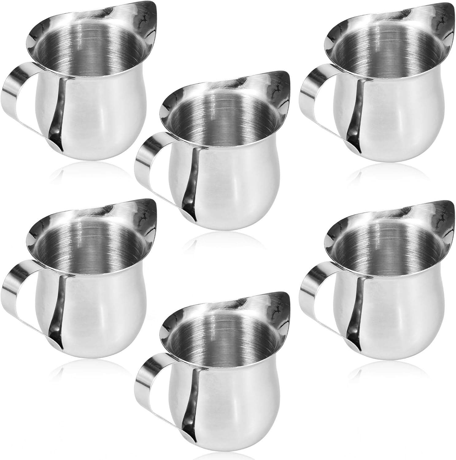 6Pcs Mini Creamer Jug,Milk Pitcher Cup,Cream Frothing Pitcher,Stainless Steel Cr