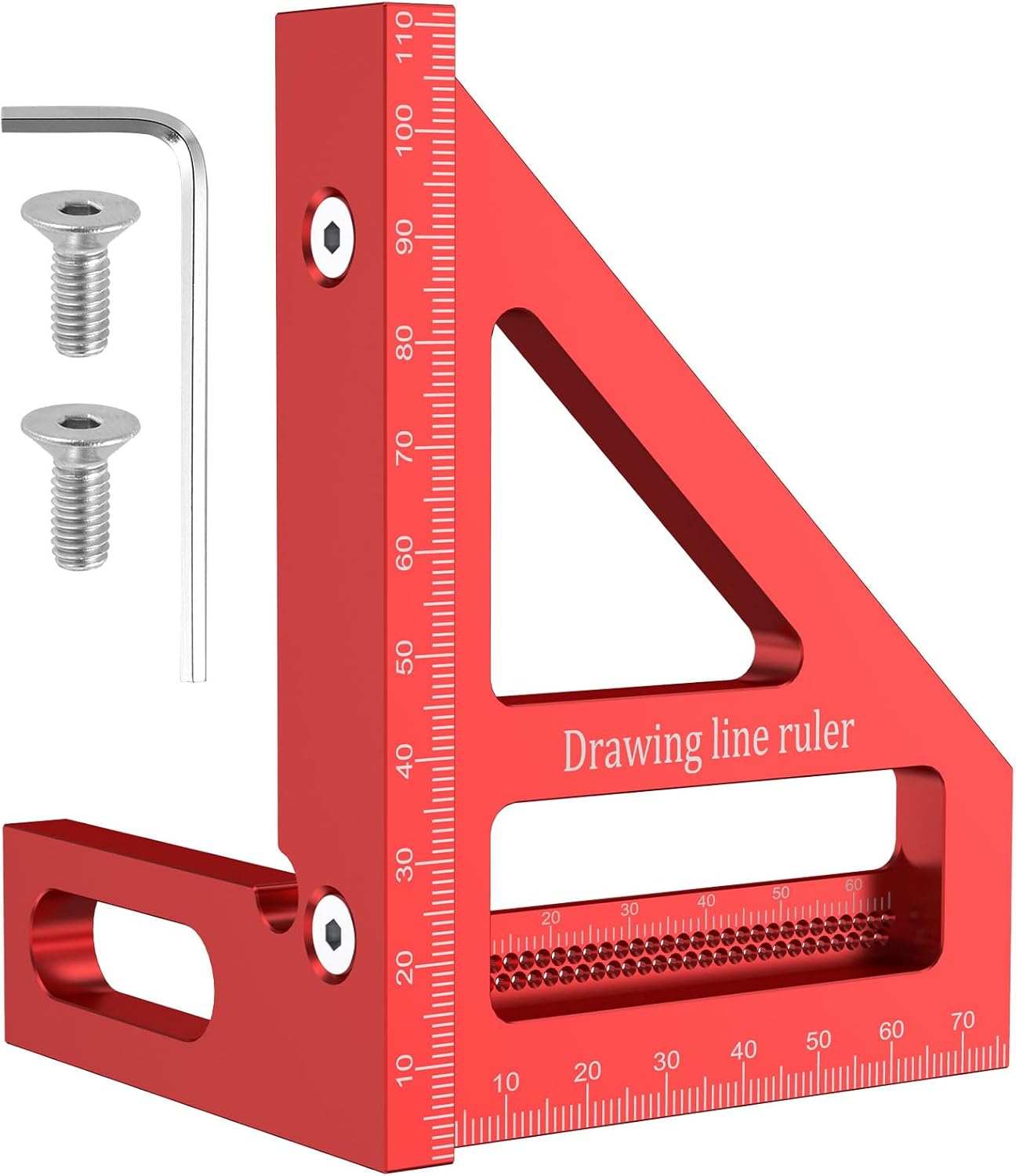 Woodworking Angle Ruler 45/90”ć Aluminum Alloy Miter Triangle Ruler Sturdy Square