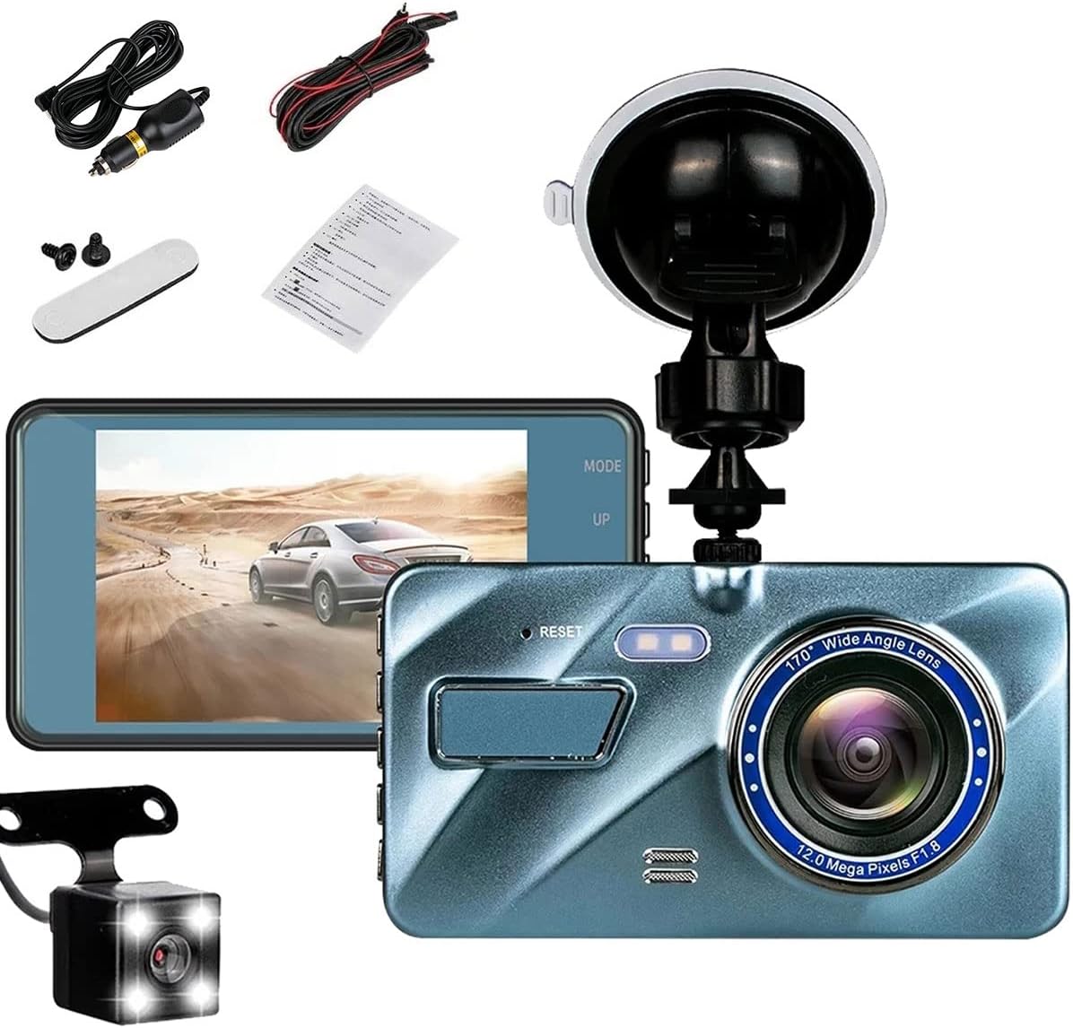 Dual Dash Cam 1080P FHD Front and Rear Dash Cam, 170”ć Wide Angle Car Driving Rec
