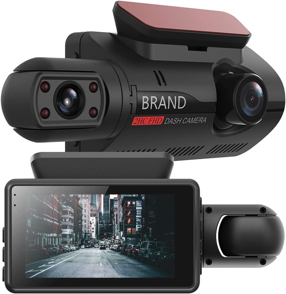 1080P/30fps Dash Cam Front Rear Dash Camera Full HD Car Dashboard Recorder with