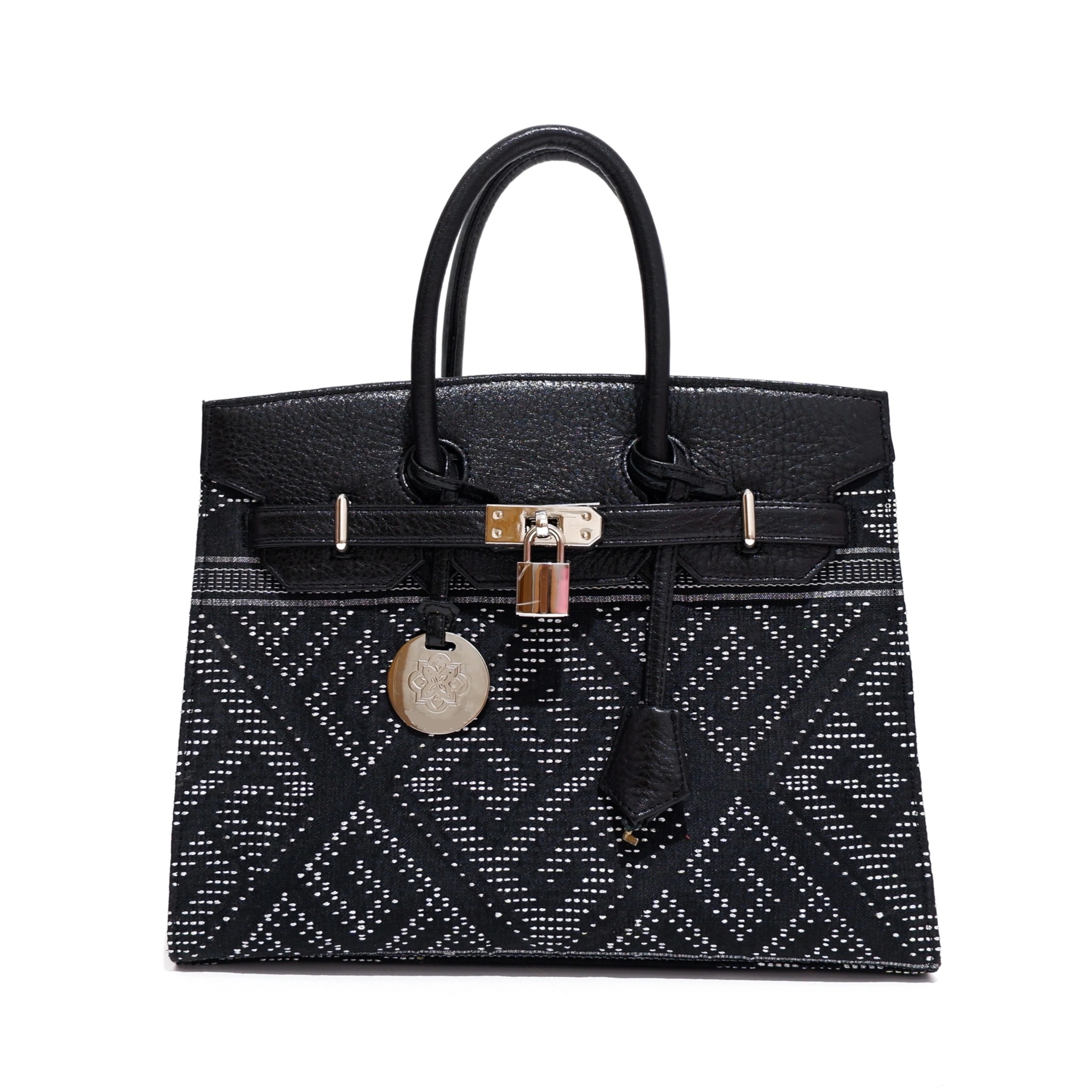 Luxury Black Patterned Handbag