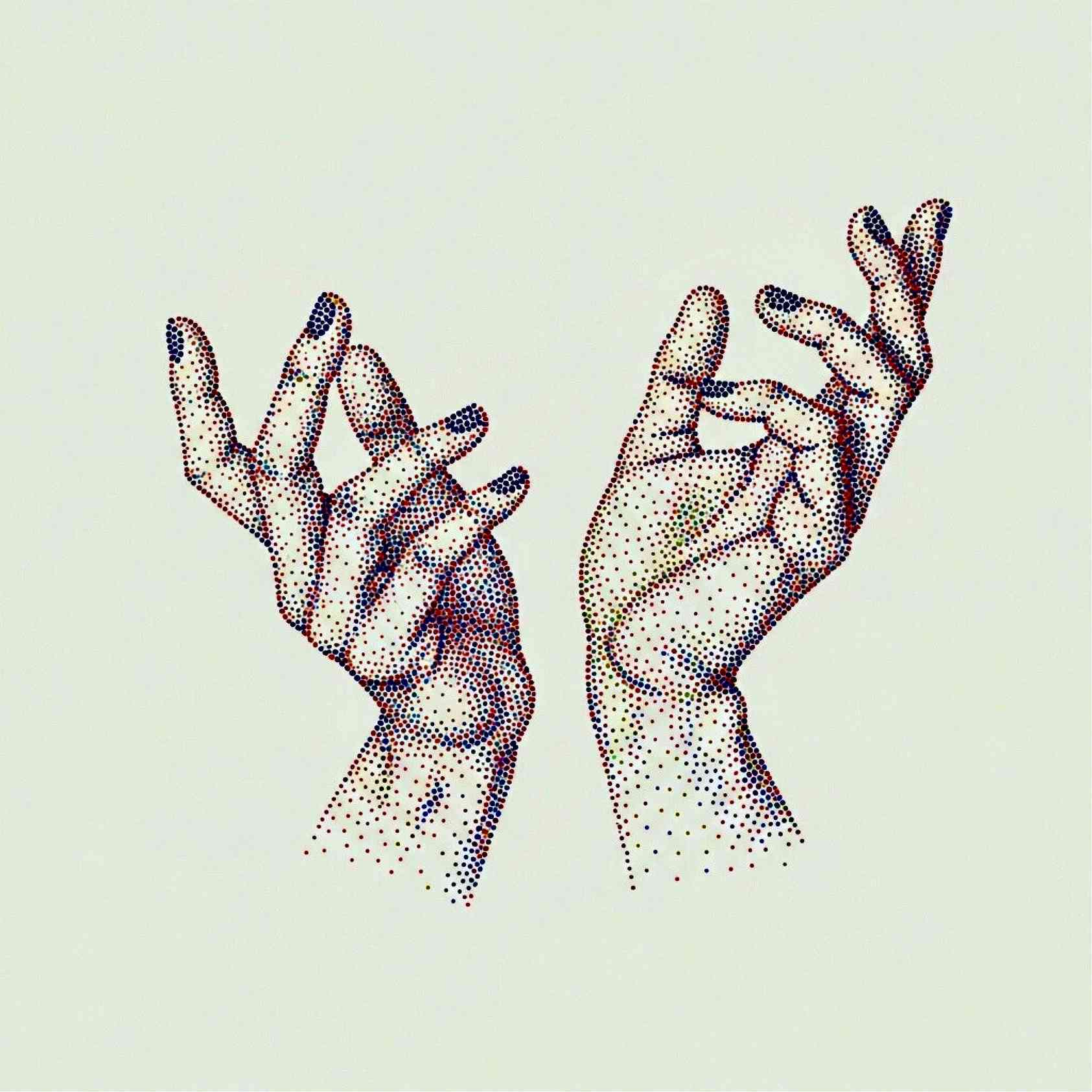 Pointillism Hand Art Print