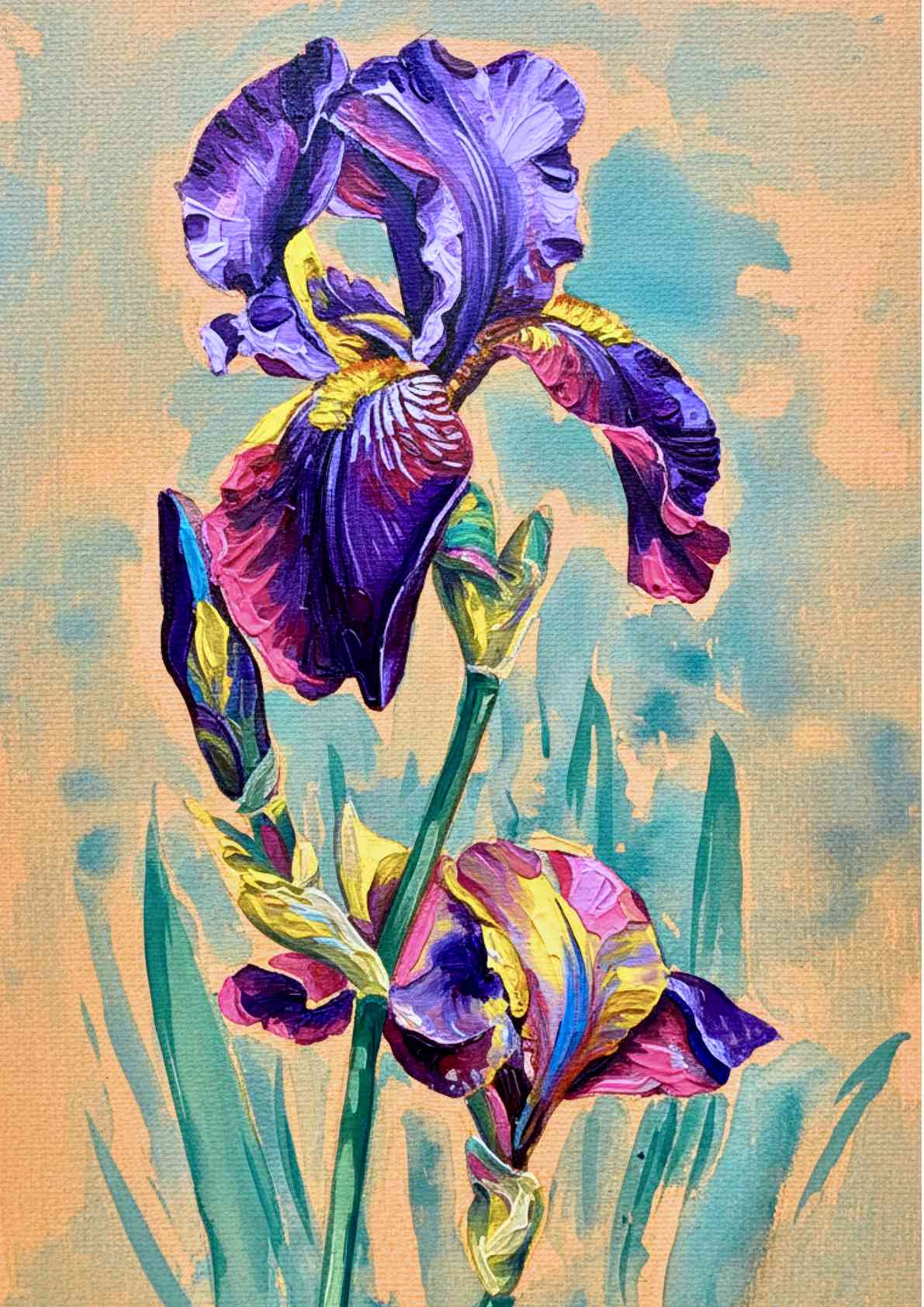 Iris Flower Canvas Art