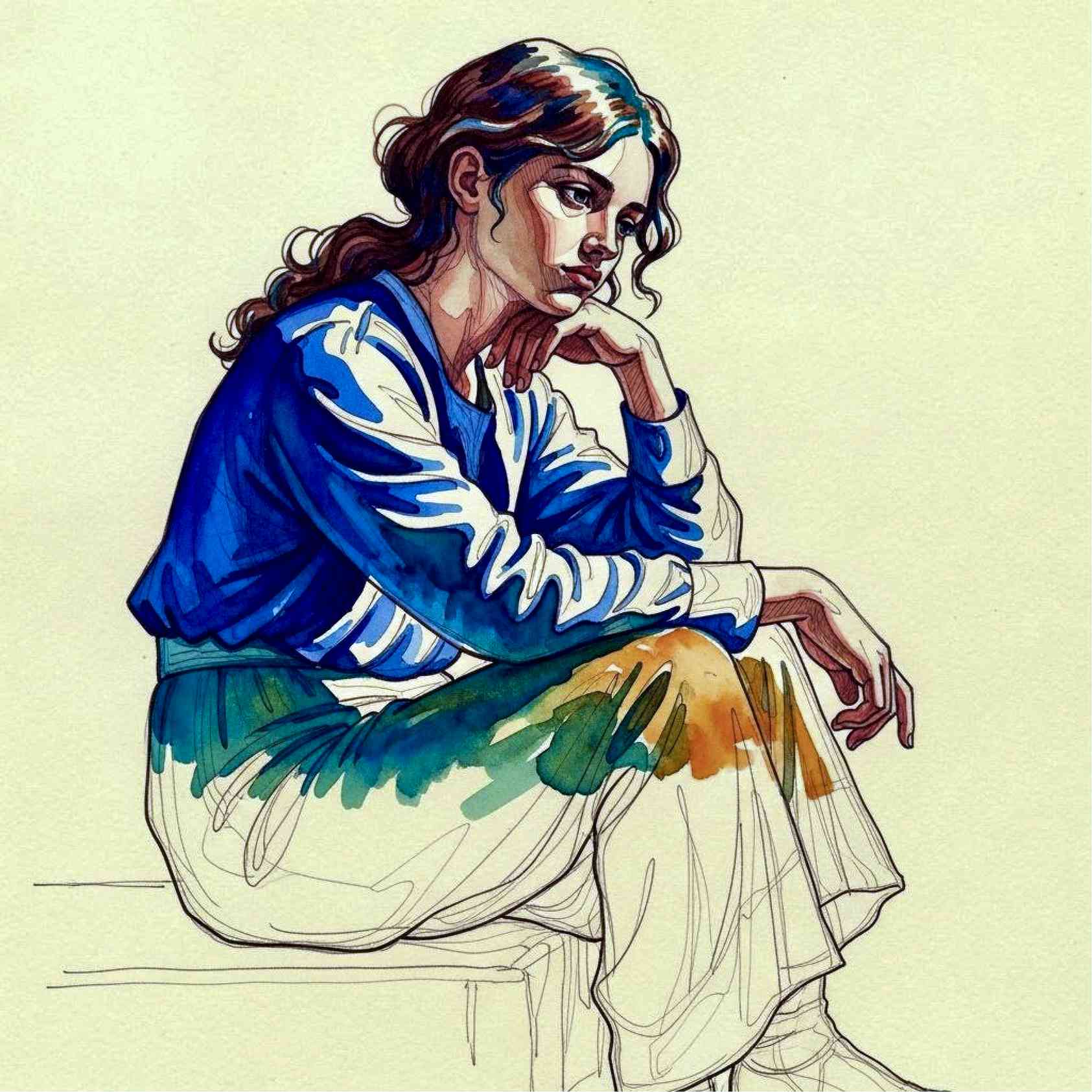 Lady in Thoughts Portrait