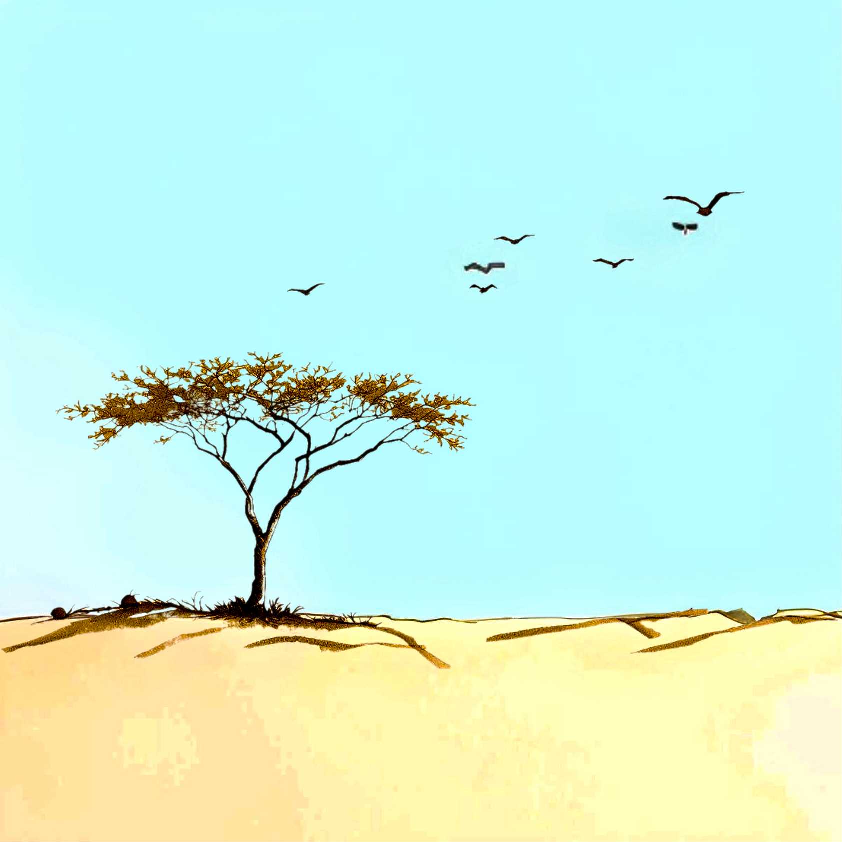 Minimalist Desert Landscape Painting