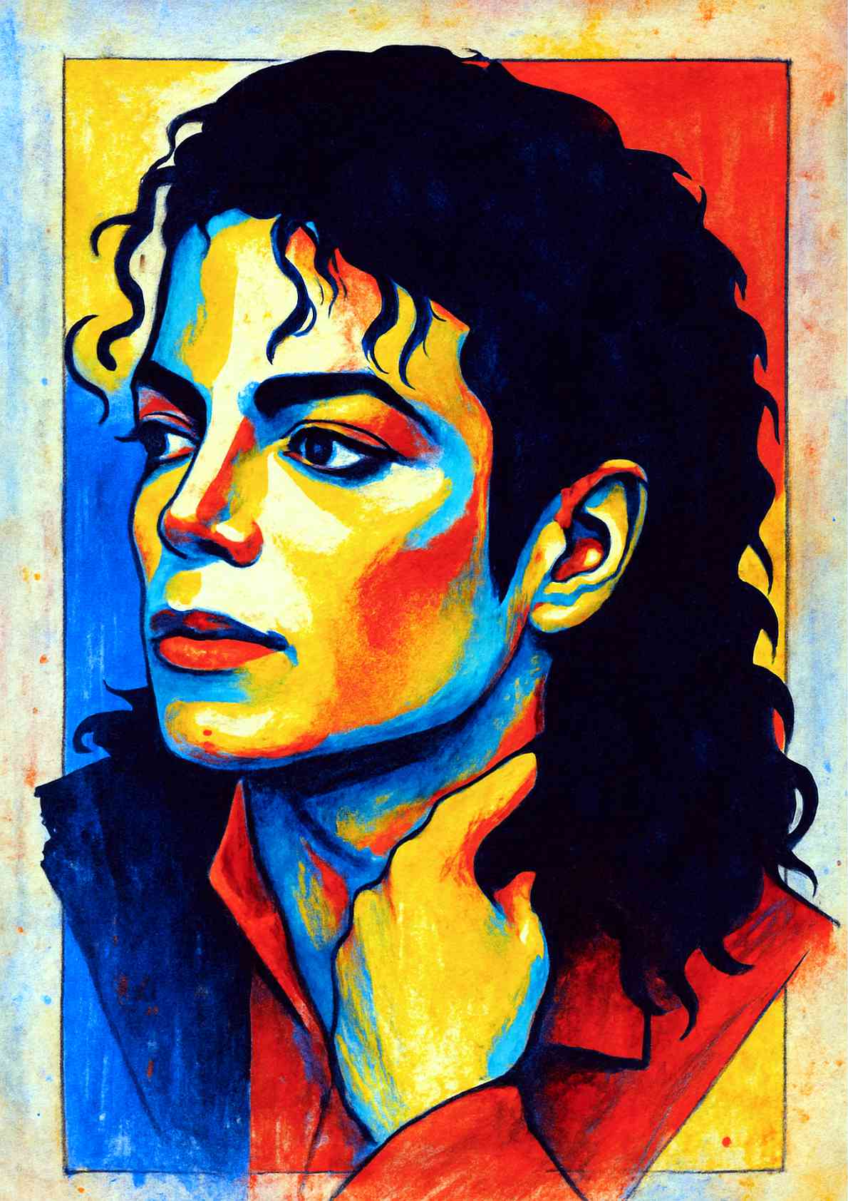 King of Pop Colorful Modern Portrait Art Print