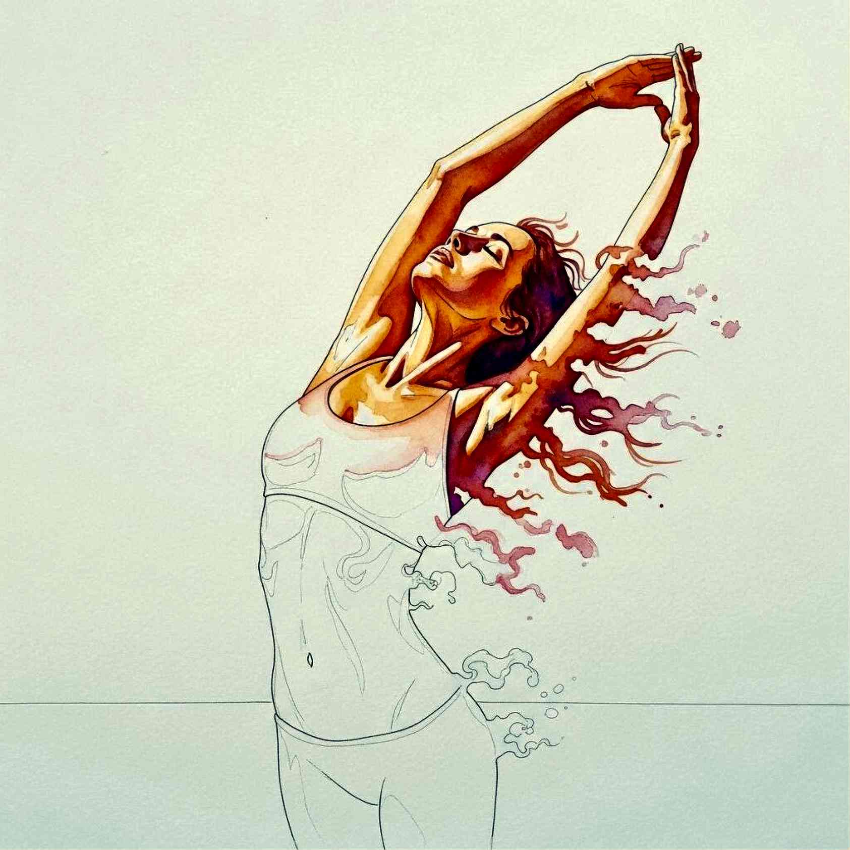 Expressive Yoga Art Print