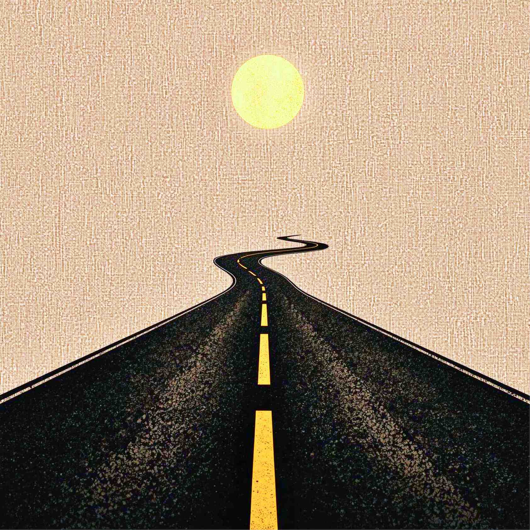 Abstract Curved Road Canvas Art