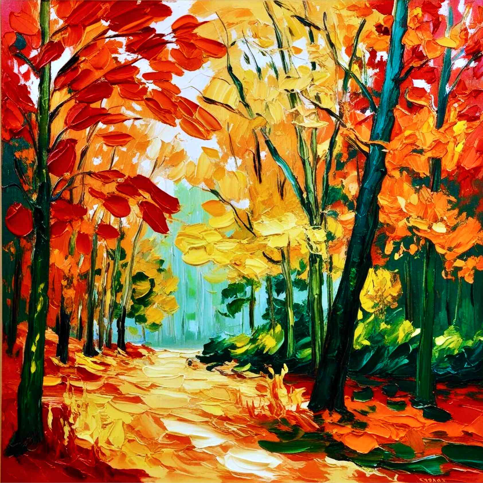 Beautiful Autumn Gold and Red