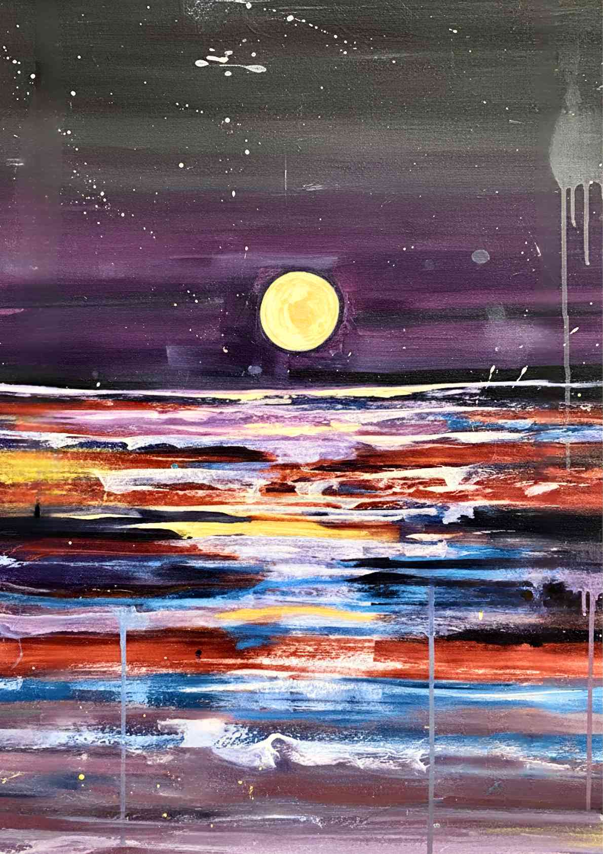 Moonlit Ocean Painting