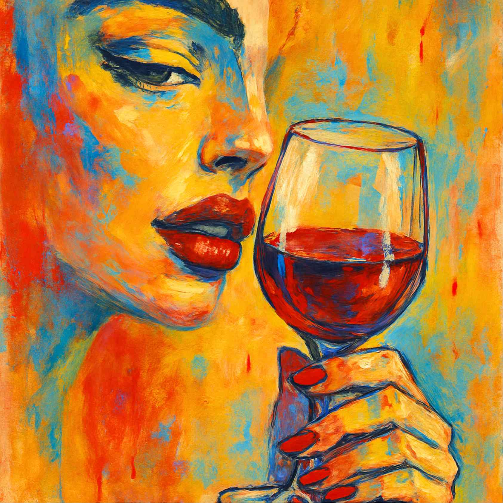 Hand-painted Wine Glass Art