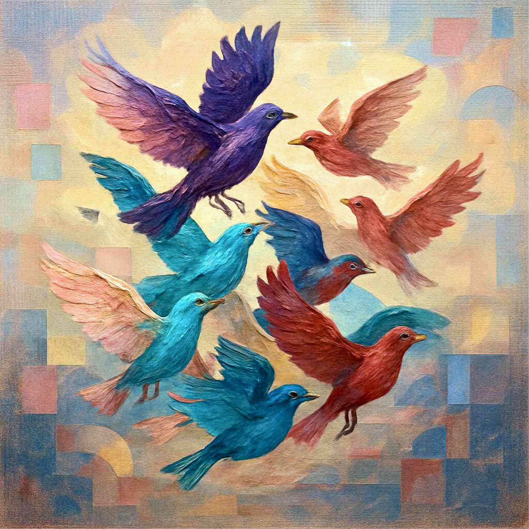 Colorful Birds Wall Art