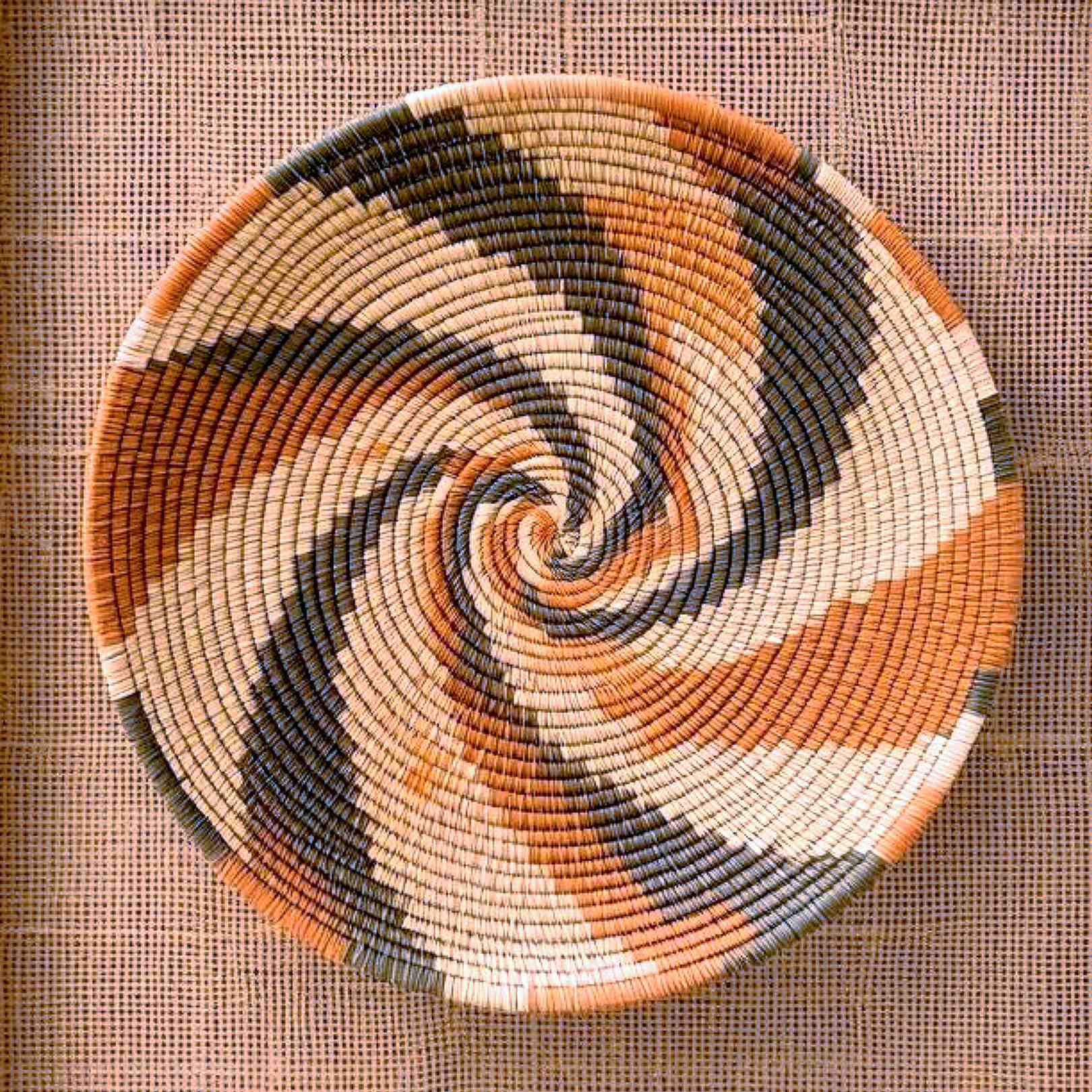 Handwoven Spiral Basket Art