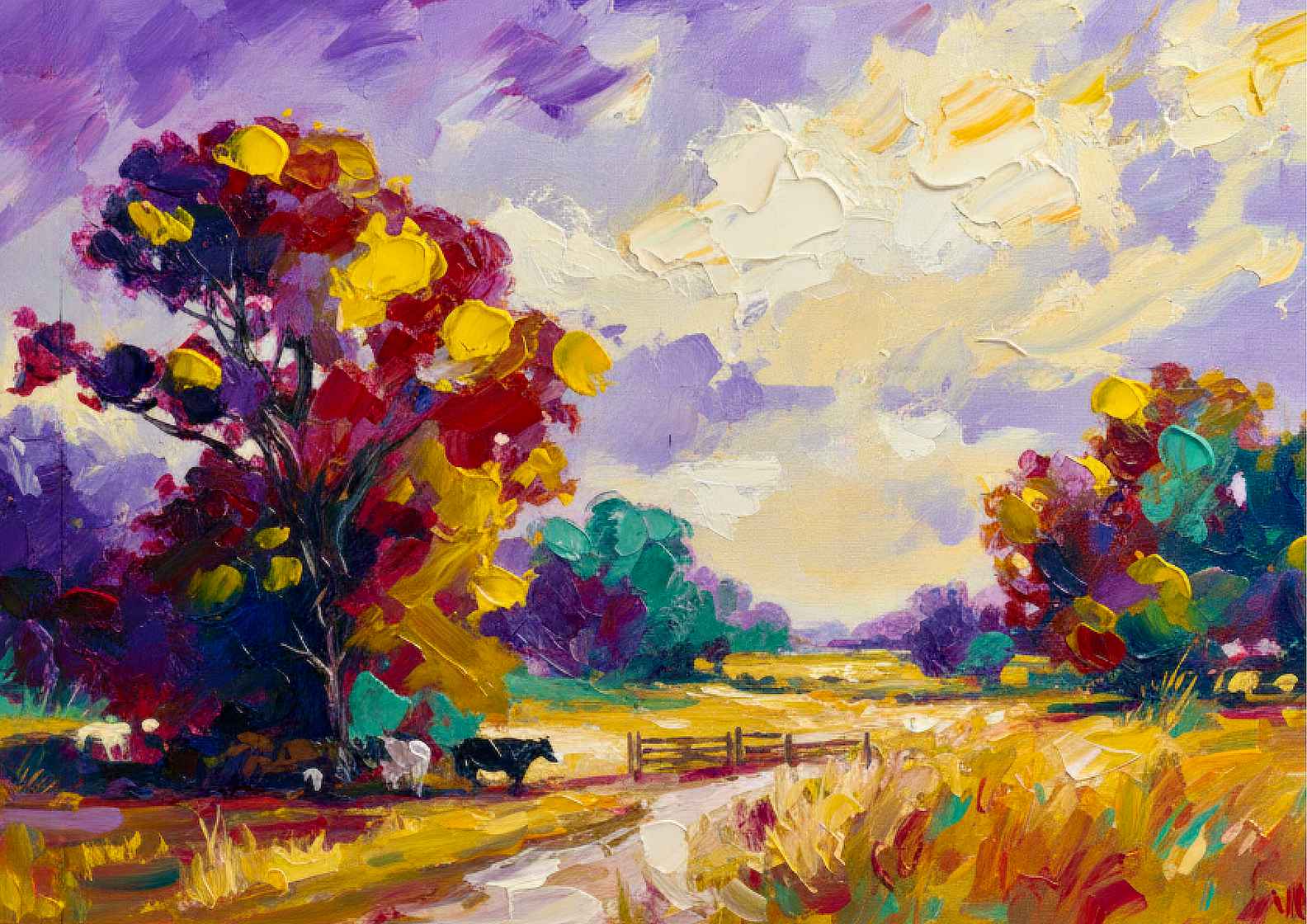 Vibrant Landscape Oil Painting