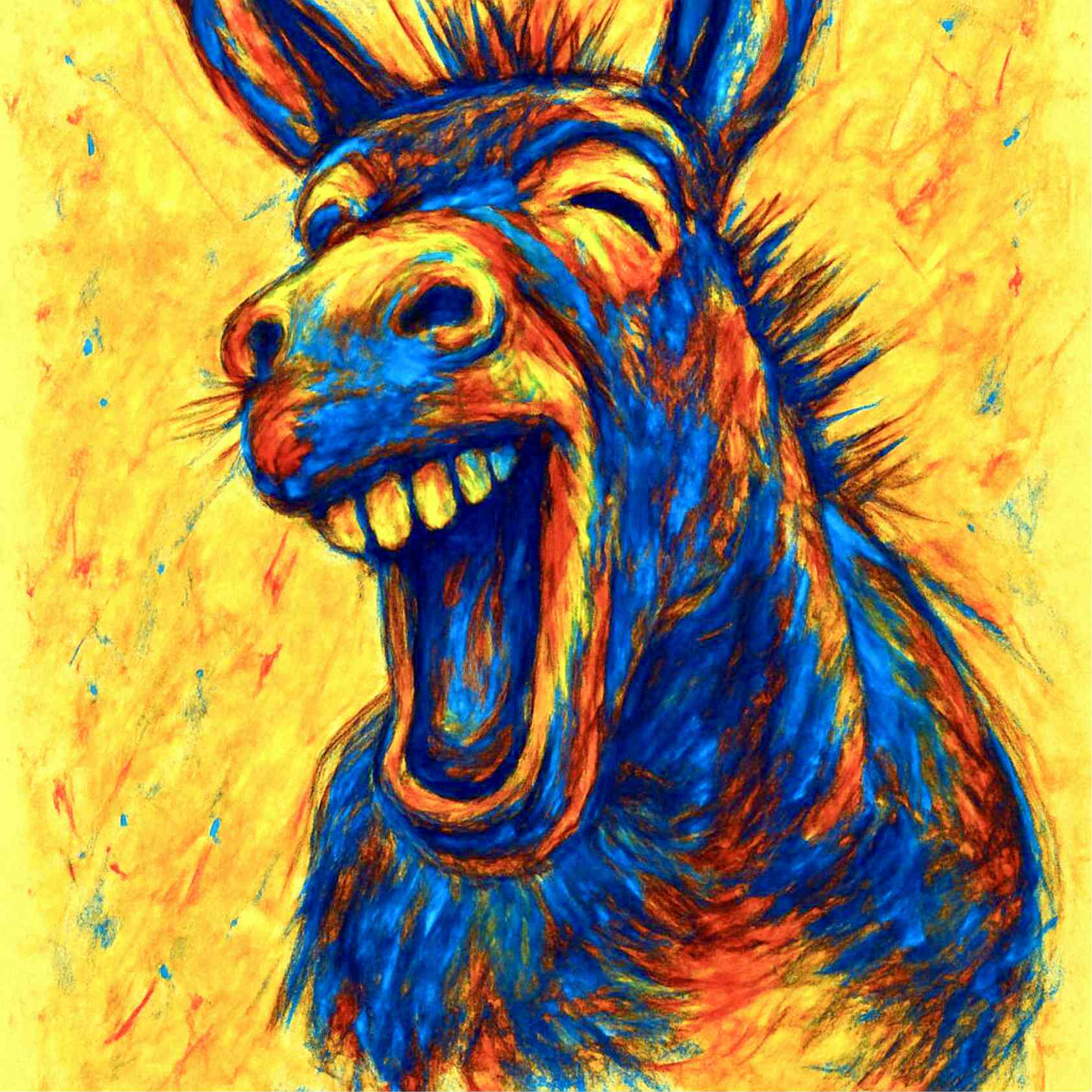 Vivid Donkey Art Print