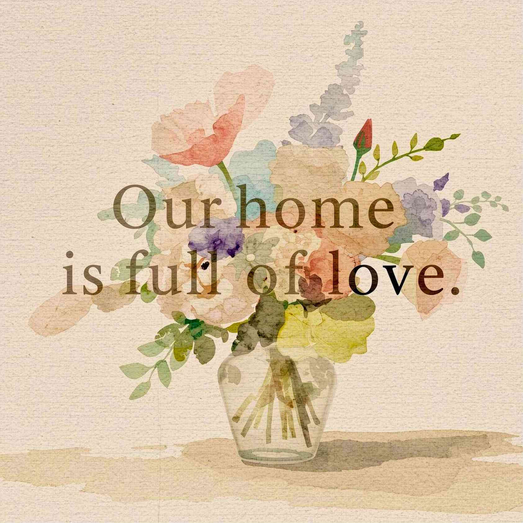 Our Home Watercolor Floral Art Print