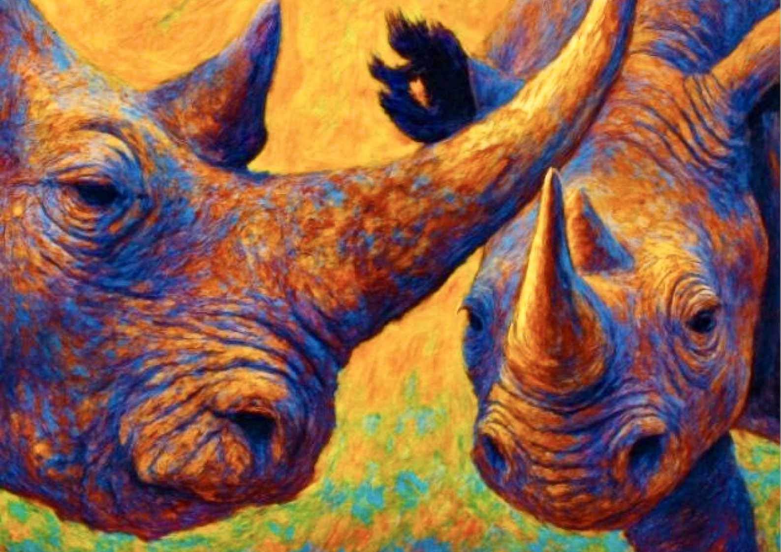Colorful Rhino Art Print