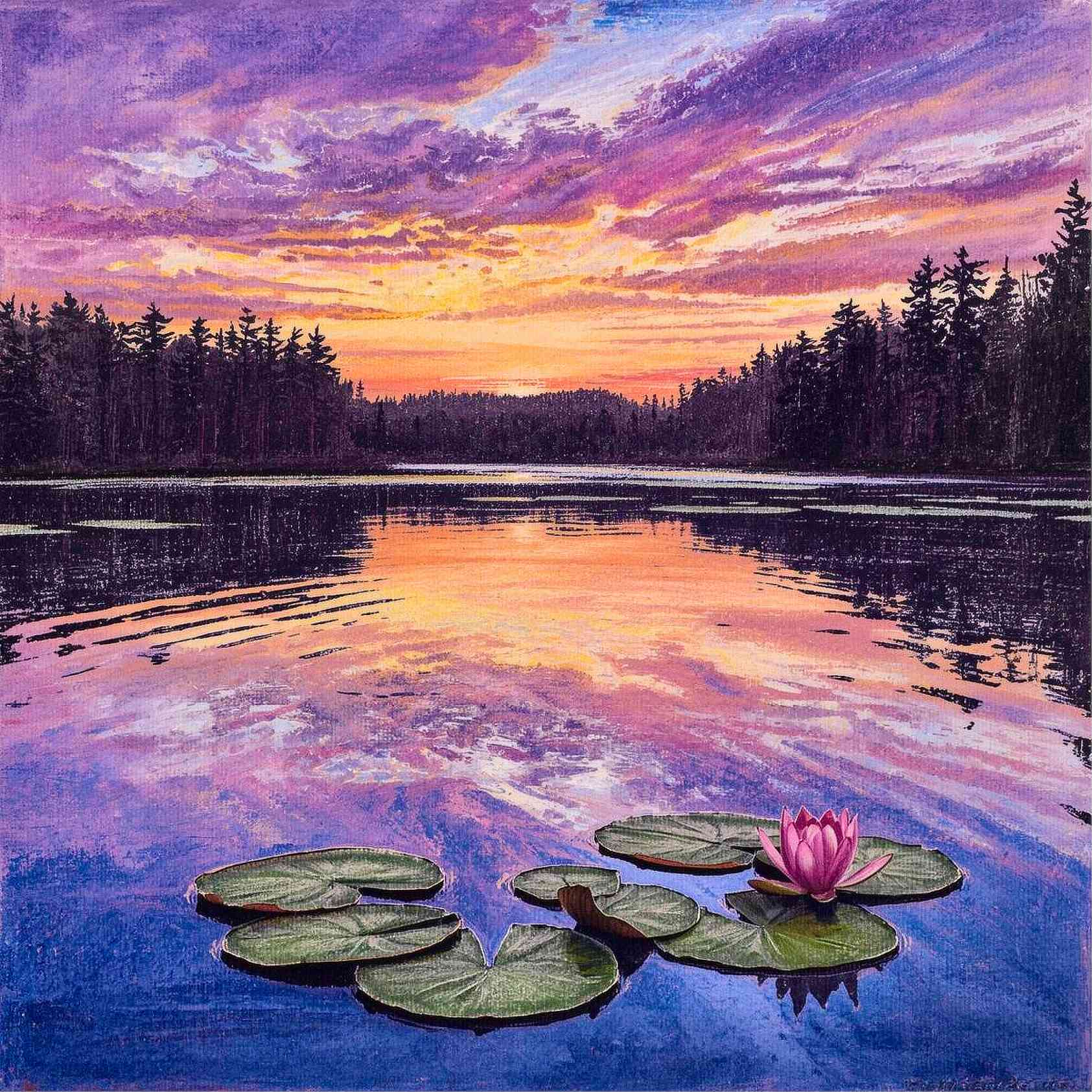 Sunset Lake Canvas Art