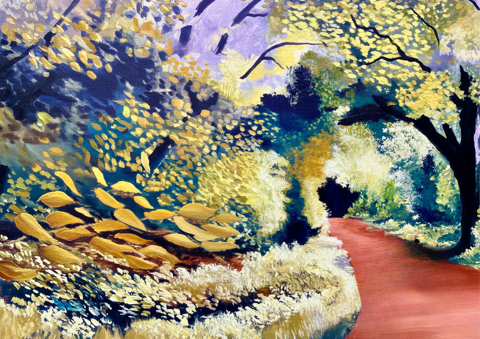 Vibrant Forest Pathway Painting