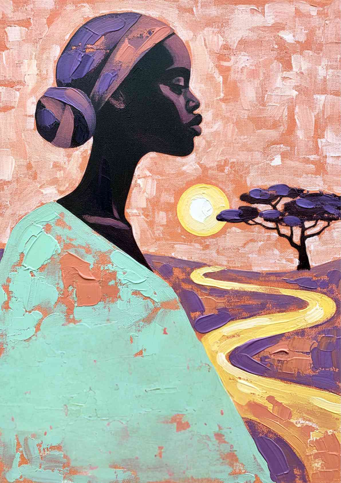 African Woman Portrait Painting