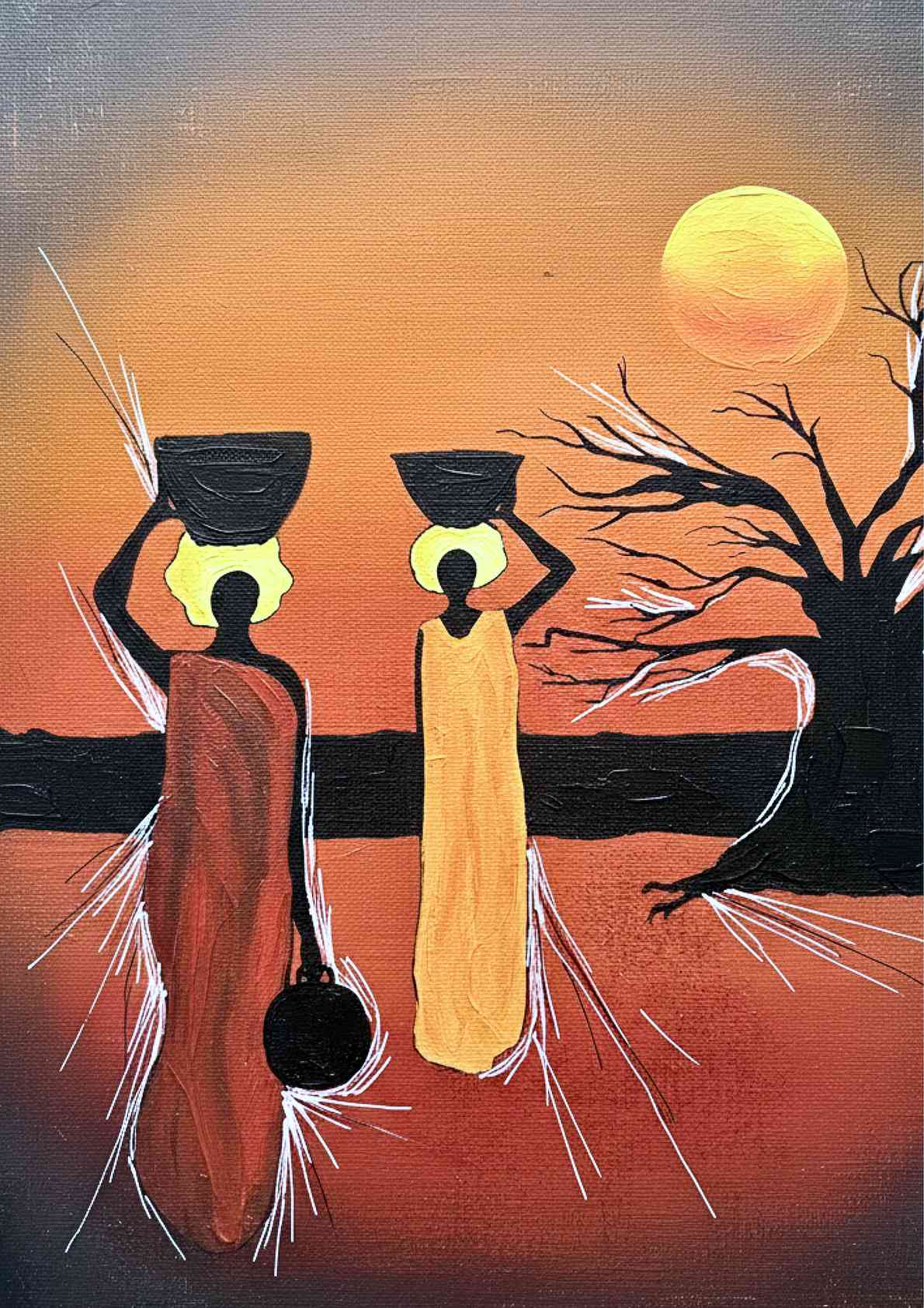 African Sunset Painting
