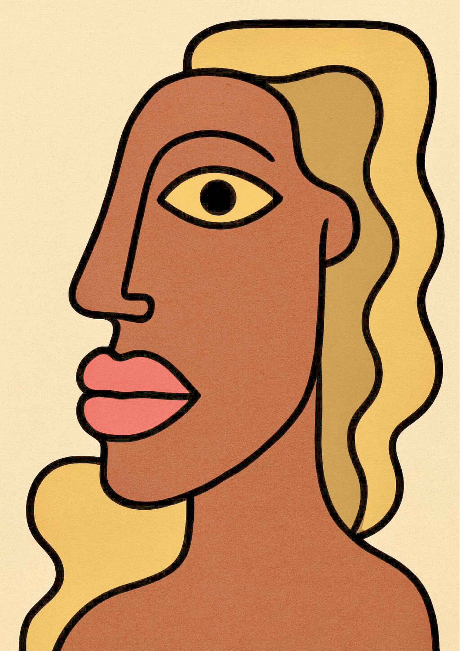 Abstract Lady Line Art Poster